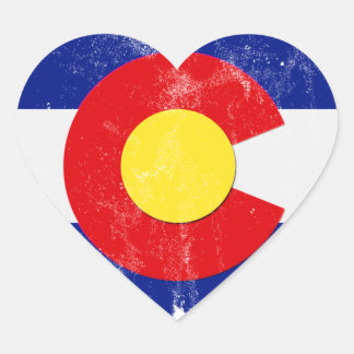 Noodlijdende Colorado Flag Heart Sticker