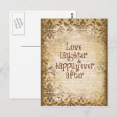 Noodlijdende Damask met Love Quote Briefkaart (Voorkant / Achterkant)