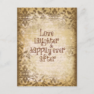  Noodlijdende Damask met Love Quote Briefkaart