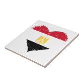 Noodlijdende Egyptische Vlag Hart Keramische Tegel Tegeltje (Zijkant)