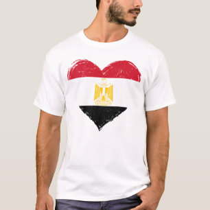 Noodlijdende Egyptische vlag Hart Mannen T-shirt