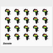Noodlijdende Ghanese vlag en Afrikaans Silhouet Ronde Sticker (Vel)