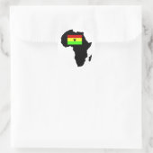 Noodlijdende Ghanese vlag en Afrikaans Silhouet Ronde Sticker (Tas)