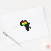 Noodlijdende Ghanese vlag en Afrikaans Silhouet Ronde Sticker (Envelop)