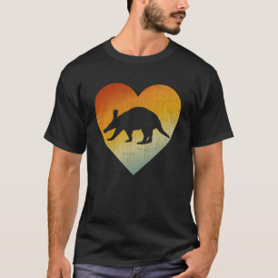 Noodlijdende hart Retro Style Mannen Vrouwen Aardv T-shirt