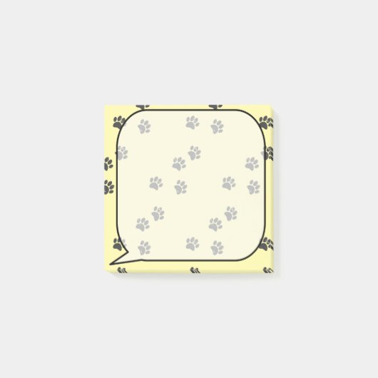 Noodlijdende hond Paw Tracks Spraak Bubble Post-it® Notes (Voorkant)