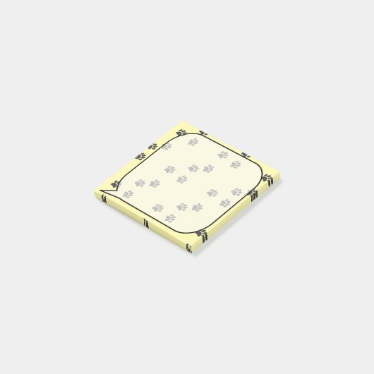 Noodlijdende hond Paw Tracks Spraak Bubble Post-it® Notes (Schuin)