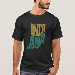 noodlijdende Indiana State Map Outline T-shirt