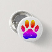 Noodlijdende Kleurrijke Hond Pawprint Ronde Button 3,2 Cm (Voorkant /achterkant)