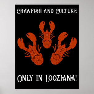 Noodlijdende reis Cajun Louisiana-Crawfish Poster