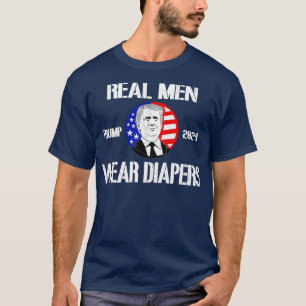 Noodlijdende Retro Echte Mannen Draag Luiers 202 T-shirt