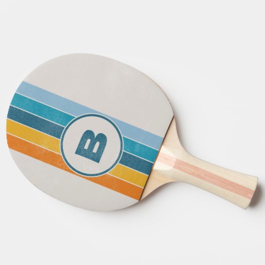 Noodlijdende Retro Rainbow Dark met Initiaal Tafeltennisbatje (Zijkant)