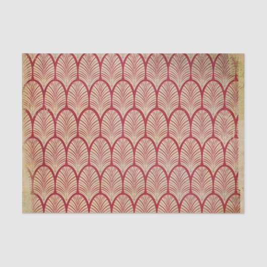 Noodlijdende Rode Art Deco Tissuepapier (Voorkant)