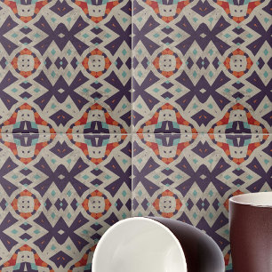 Noodlijdende stenen textuur Etnisch Mozaïek Geomet Tegeltje