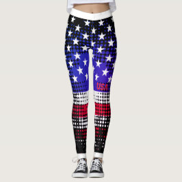 NOODLIJDENDE STERREN EN STREPEN USA Dot Pattern Leggings