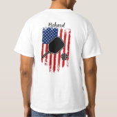Noodlijdende sterren en strepen Vlag bewerkbare na T-shirt (Achterkant)