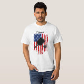 Noodlijdende sterren en strepen Vlag bewerkbare na T-shirt (Voorkant volledig)