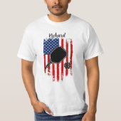 Noodlijdende sterren en strepen Vlag bewerkbare na T-shirt (Voorkant)