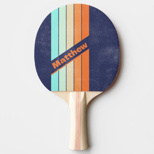 Noodlijdende Stijl Retro Donker met Naam Tafeltennisbatje (Voorkant)