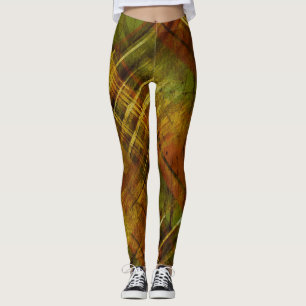Noodlijdende Tartan Check Bruin Groen Mix Leggings