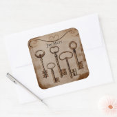 Noodlijdende Victoriaans Antiek Skeleton Keys Vierkante Sticker (Envelop)
