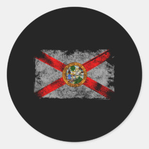 Noodlijdende VS Patriottische Vlaggenstaat Florida Ronde Sticker