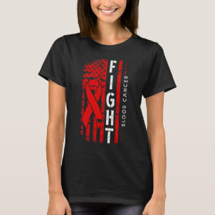 Noodlijdende VS vlag rood lint strijd tegen bloedk T-shirt