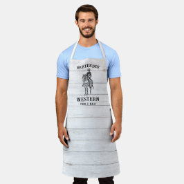 Noodlijdende Westerne Cowboy Pub Bar Custom Barten Schort