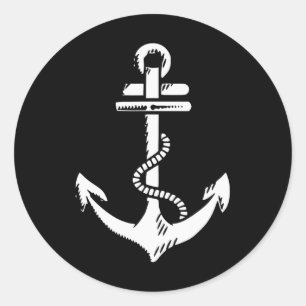 noodlijdende zeilboot Grungy White A Ronde Sticker