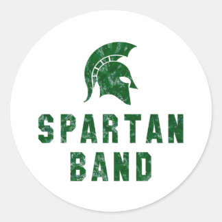 Noodlijkende Spartan Band Logo #1 Ronde Sticker