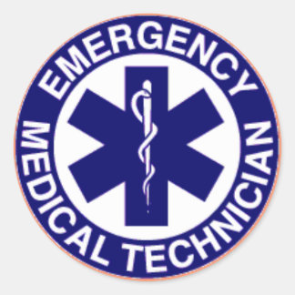 NOODMEDISCHE TECHNICIËNTEN EMT RONDE STICKER