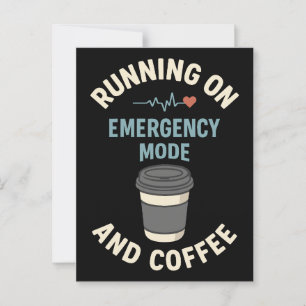 Noodmodus actief gevoed door koffie briefkaart