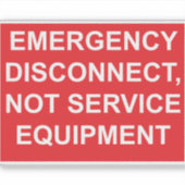 Noodontkoppeling, geen servicelabel sticker (Voorkant)