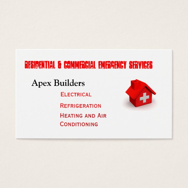 noodoproepen visitekaartjes (Voorkant)