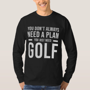 Noodplan Golf voor mannen Kinder Funny Golf T-shirt