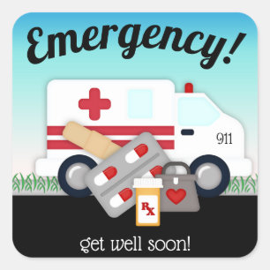 Noodsituatie 911 Binnenkort goed tikken Vierkante Sticker