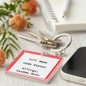 NOODSITUATIE Sleutelhanger Bag Label (Voorkant Rechts)