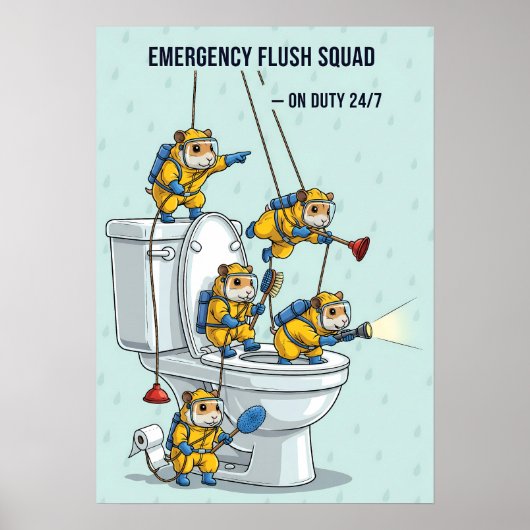 Noodspoelteam Poster (Voorkant)