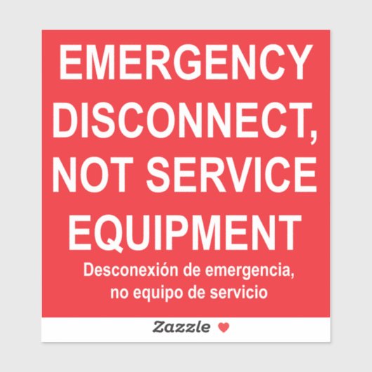 Noodstoplabel met Spaanse ondertiteling Sticker (Vel)