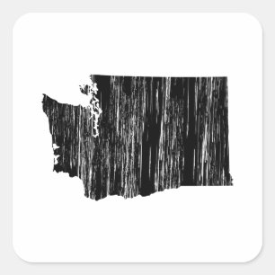 Noodtoestand Washington State Outline Vierkante Sticker