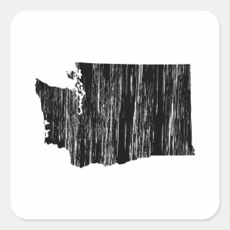 Noodtoestand Washington State Outline Vierkante Sticker