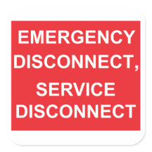 Noodverbinding verbreken, Stickers voor service ve