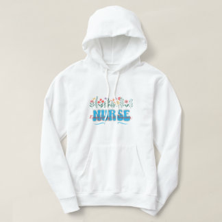 Noodverpleegster Bloemen Wit Hoodie