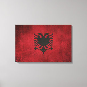  noodvlag van Albanië Canvas Afdruk
