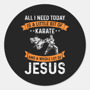 Noodzaak Karate Jesus Christelijk God Love Sports Ronde Sticker