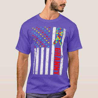 Noodzakelijke Amerikaanse vlag Granny Autism Aware T-shirt