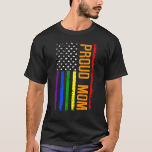 Noodzakelijke Amerikaanse vlag vader moeder Lgbt L T-shirt