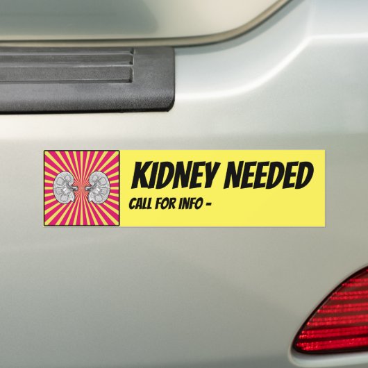 Noodzakelijke nier bumpersticker (Op auto)