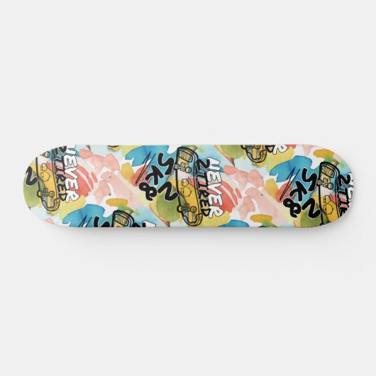 Nooit 2 vermoeid 2 sk8 skateboard (Horizontaal)