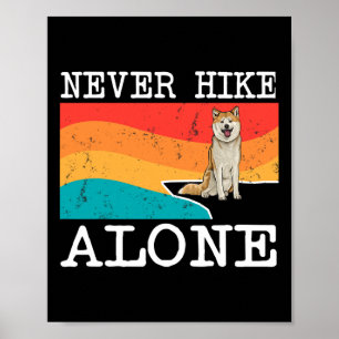 Nooit Alleen Wandelen Akita Grafisch Wandelen Poster